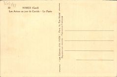POSTAL Nimes de la VENDIMIA la arena un día de corrida Paseo