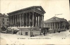 CPA Nimes La Maison Carree Et Le Theatre
