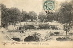 CPA Nimes Vue Generale De La Fontaine