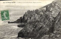 VINTAGE POSTCARD the Point Of the Strong current the Monk Seen Of the Extreme Point Area of Audierne