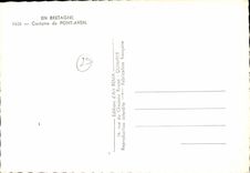 MODERN CARD In Brittany Costume of Bridge Swallow-hole Folklore