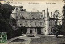 VINTAGE POSTCARD Castles of Brittany Poulguignan River of Quimper