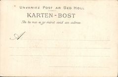 Iluminación del agua de la mujer mayor de Morlaix de la POSTAL de la VENDIMIA que lleva su folklore de la pipa