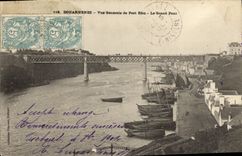 VINTAGE POSTCARD Douarnenez View of Rhu Port the Large Bridge Boats