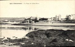 VINTAGE POSTCARD Concarneau the Beach of White Sands