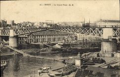 CPA Brest Le Grand Pont Bateaux