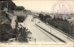 VINTAGE POSTCARD Brest rampets and the Port Commercial