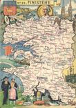 VINTAGE POSTCARD Chart Finistere Folklore