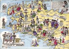 MODERN CARD French Provinces Folk Brittany