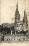 POSTAL Chartres de la VENDIMIA la catedral en el retén del lugar de Chatelet