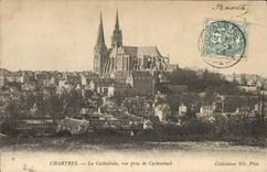 CPA Chartres La Cathedrale Vue Prise De Cachemback