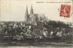 CPA Chartres La Cathedrale Vue Prise De Cachemback