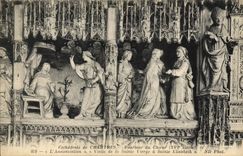 La POSTAL Cathedrale de la VENDIMIA de Chartres Poutour del estribillo el anuncio de Visite la Virgen bendecida tiene Sainte Elisabeth