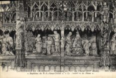 Catedral de la POSTAL de la VENDIMIA del fragmento de Chartres del bautismo del estribillo de la vuelta del Jesucristo del NS la tentación de Jesús