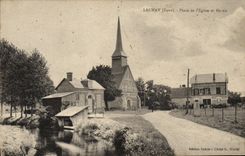 CPA Launay Place De l'Eglise Et Mairie