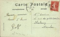 La POSTAL Louviers de la VENDIMIA la Virgen y el horno principal tiende un puente sobre