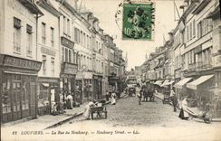 VINTAGE POSTCARD Louviers the Street Of Neubourg (good animation)