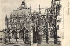 VINTAGE POSTCARD Louviers Church Notre Dame Southernmost Porch