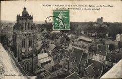 VINTAGE POSTCARD Gisors Seen from Of the Central Tower Of the Church Towards Western North the bell-tower and the principal keep