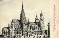 VINTAGE POSTCARD Evreux Northern Cathedral View Dimension