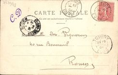 Puerta de la POSTAL de la VENDIMIA de la catedral de Evreux