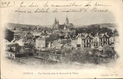 VINTAGE POSTCARD Evreux View Taken Of the Boulevard Of the West