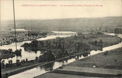 CPA Amferville Sous les Monts Vue d'ensemble sur Poses l'Ecluse et le Barrage