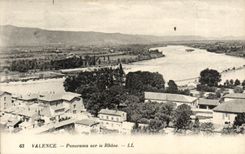 VINTAGE POSTCARD Valence Panorama on the Rhone