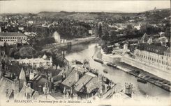 VINTAGE POSTCARD Besancon Panorama taken of the Madeleine