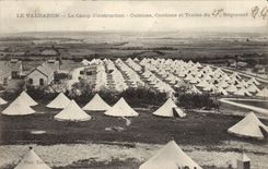 VINTAGE POSTCARD Valdahon the Camp of instruction Kitchens Canteens and Tents of the 27th Militaria Regiment