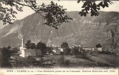 CPA Clans Vue Generale prise de la cascade Station Estivale