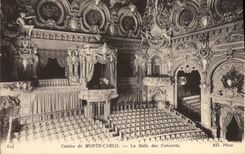 VINTAGE POSTCARD Casino of Monte Carlo the Room in the Concerts