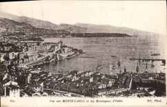 VINTAGE POSTCARD Seen on Monte Carlo and Mountains of Italy