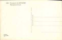 VINTAGE POSTCARD Principality of Monaco Panoramic View