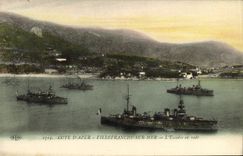 CPA Cote D'Azur Villefranche Sur Mer L'Escadre en rade Bateaux Guerre
