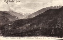 CPA Clans Vue sur la Haute Tinee prise de la Place du Puy