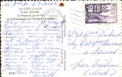 MODERN CARD the Dimension Of Juan Azure Pines the Beach of the large Pine and the walk of President Roosevelt