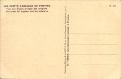 VINTAGE POSTCARD Small Tables Of Layered branches Turn to the machines and line of the walls