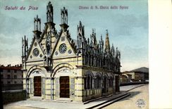 VINTAGE POSTCARD Saluti da Pisa Chiesa di S Maria della Spina