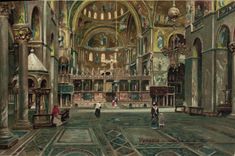 VINTAGE POSTCARD Venezia Interno Di S Marco