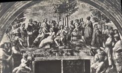 POSTAL Roma Raffaello de la VENDIMIA él Parnaso Stanze