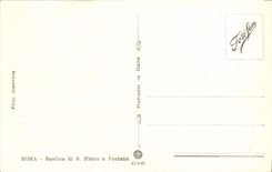 La POSTAL Roma Basilica Di S Pedro de la VENDIMIA tiene Fontana