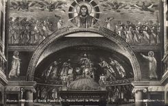 Los Di Galla Placidia S Pablo Fuori de Roma Mosaico de la POSTAL de la VENDIMIA la emparedaron