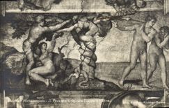 CPA Roma Michelangiolo Peccato Originale Cappella Sistina