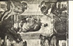 La POSTAL Roma Vaticano Iddio de la VENDIMIA separó la tierra pavimentada Acque Michelangelo