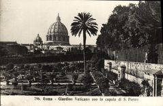 CPA Roma Giardino Vaticano con la Cupola di S Pietro