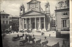 VINTAGE POSTCARD Genova Piazza della Nunziata