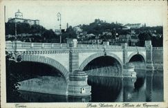VINTAGE POSTCARD Torino Big shot Umberto I E Monte dei Capuccini
