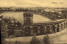 VINTAGE POSTCARD Milano Arena