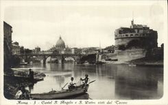 Visita dal Tevere de la casa de señorío de Roma de la POSTAL de la VENDIMIA S Ángel E S Pedro